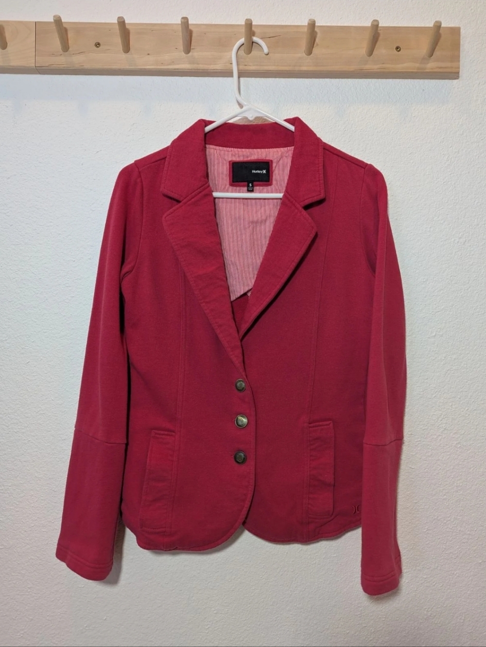 Hurley Sweatshirt Fuschia Soft Tailored Blazer Jacket - Style Stretch Comfort